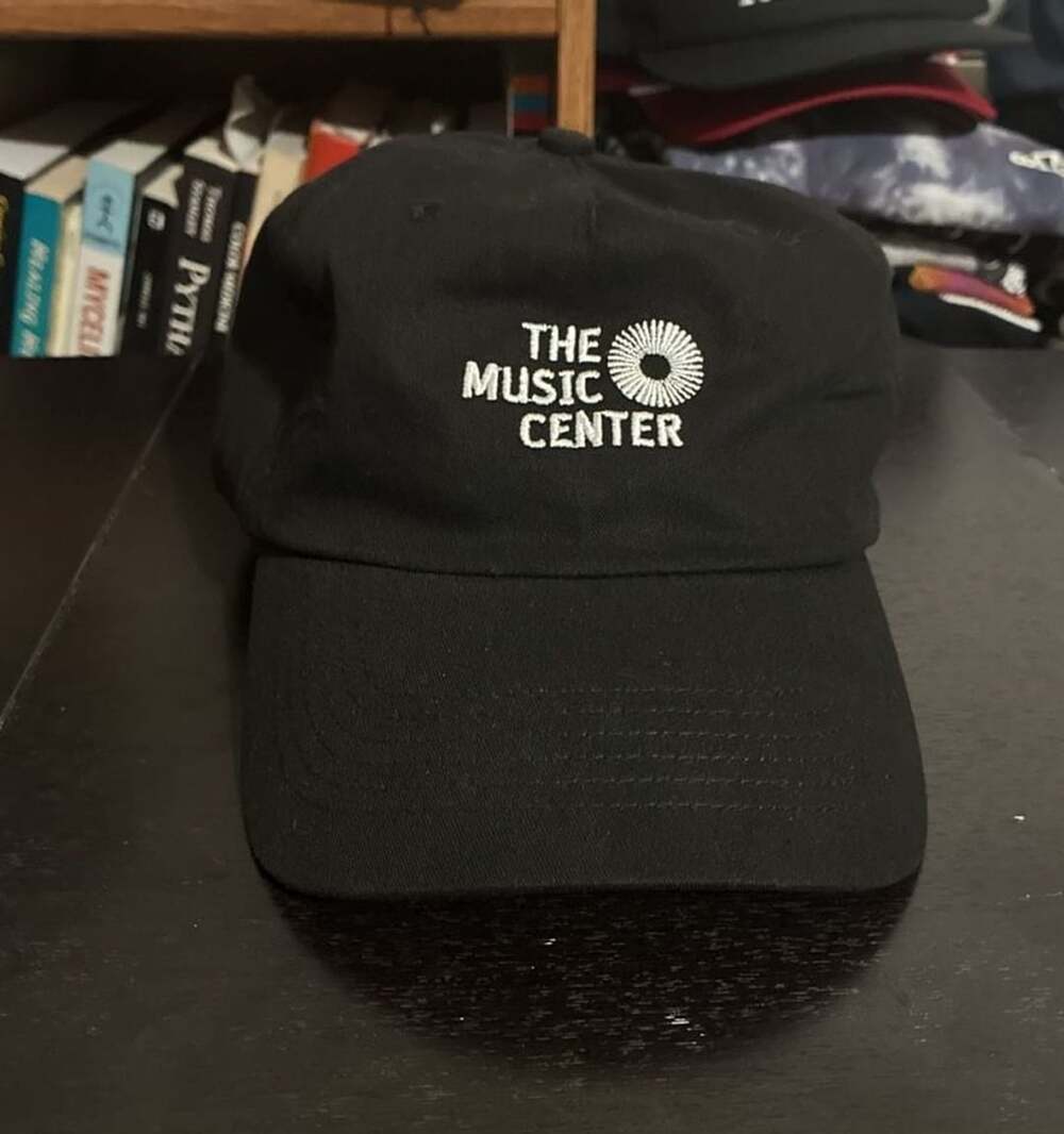 Hit The Music Center Hat Black Cotton Embroidered Logo Baseball Cap